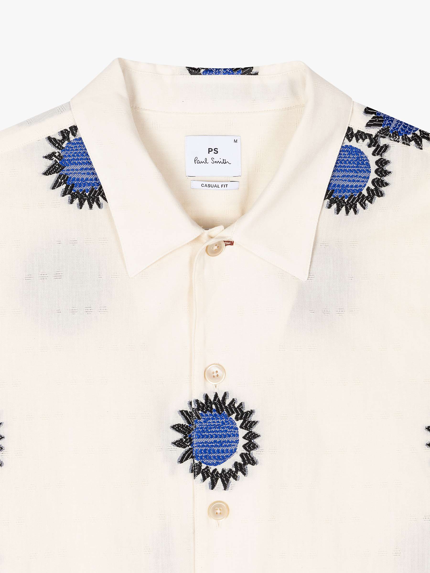 Buy PS Paul Smith Short Sleeve Casual Fit Shirt, White/Multi Online at johnlewis.com