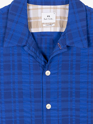 PS Paul Smith Cotton Short Sleeve Check Shirt, Blues