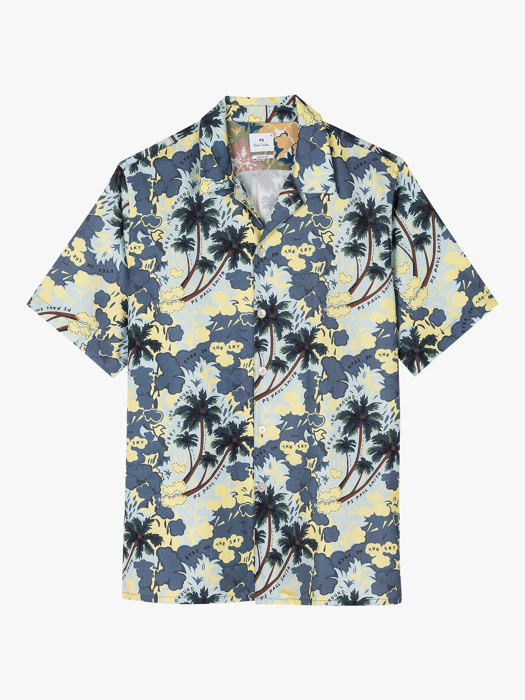 Buy PS Paul Smith Short Sleeve Casual Fit Palm Print Shirt, Blue/Multi Online at johnlewis.com