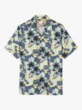 PS Paul Smith Short Sleeve Casual Fit Palm Print Shirt, Blue/Multi, Blue/Multi