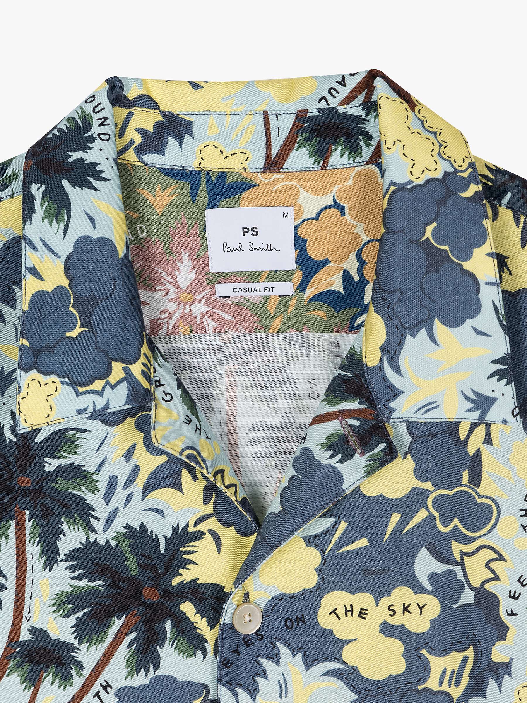 Buy PS Paul Smith Short Sleeve Casual Fit Palm Print Shirt, Blue/Multi Online at johnlewis.com