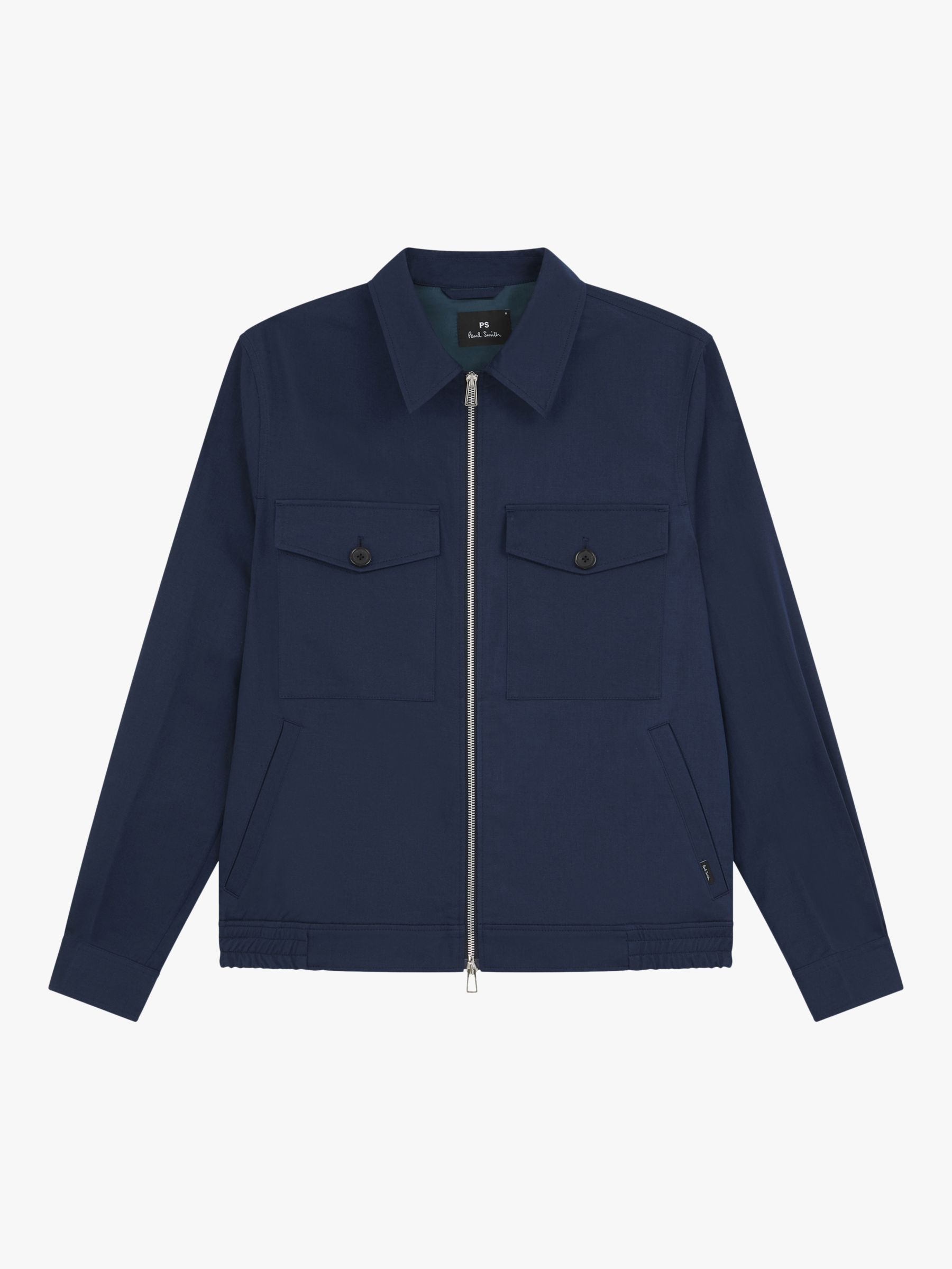Buy PS Paul Smith Linen Blend Blouson Jacket, Blue Online at johnlewis.com