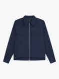 PS Paul Smith Linen Blend Blouson Jacket, Blue, Blue