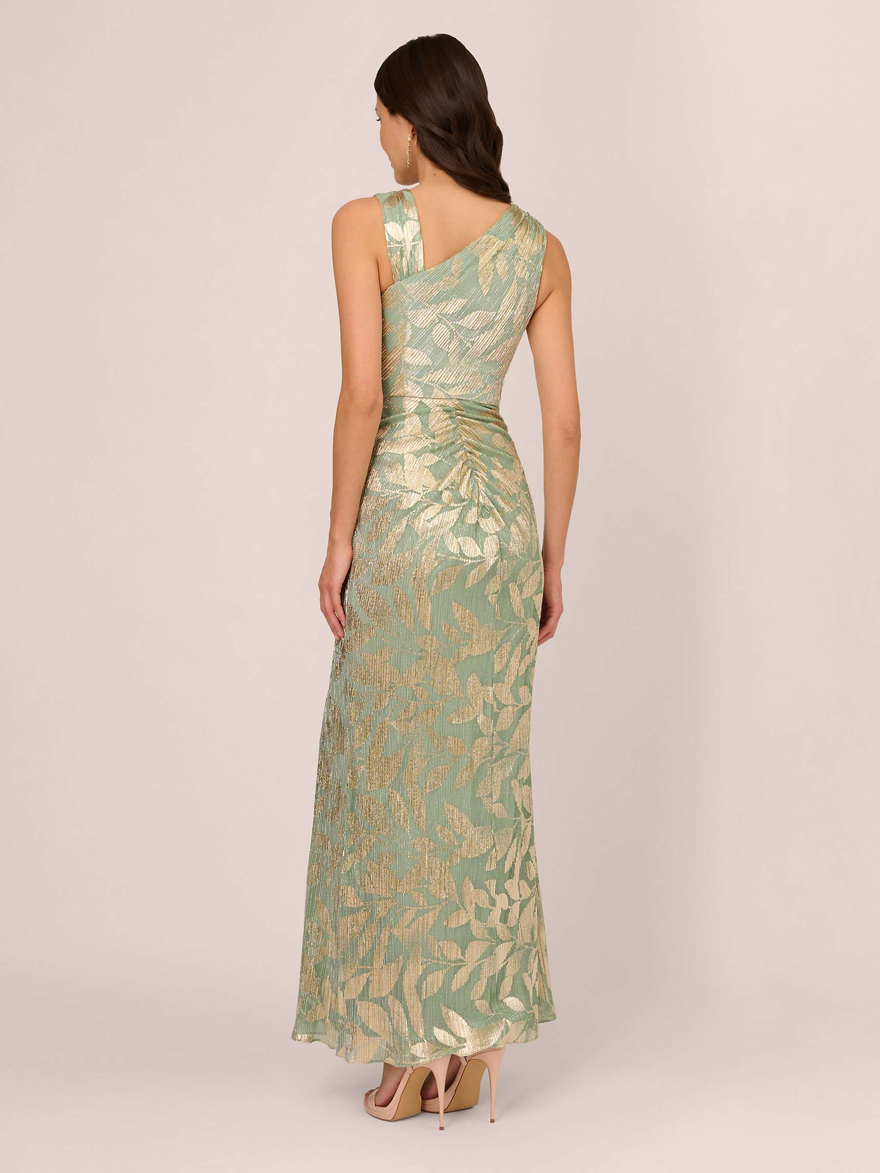 Buy Adrianna Papell Foil Asymmetric Maxi Dress, Sage/Gold Online at johnlewis.com
