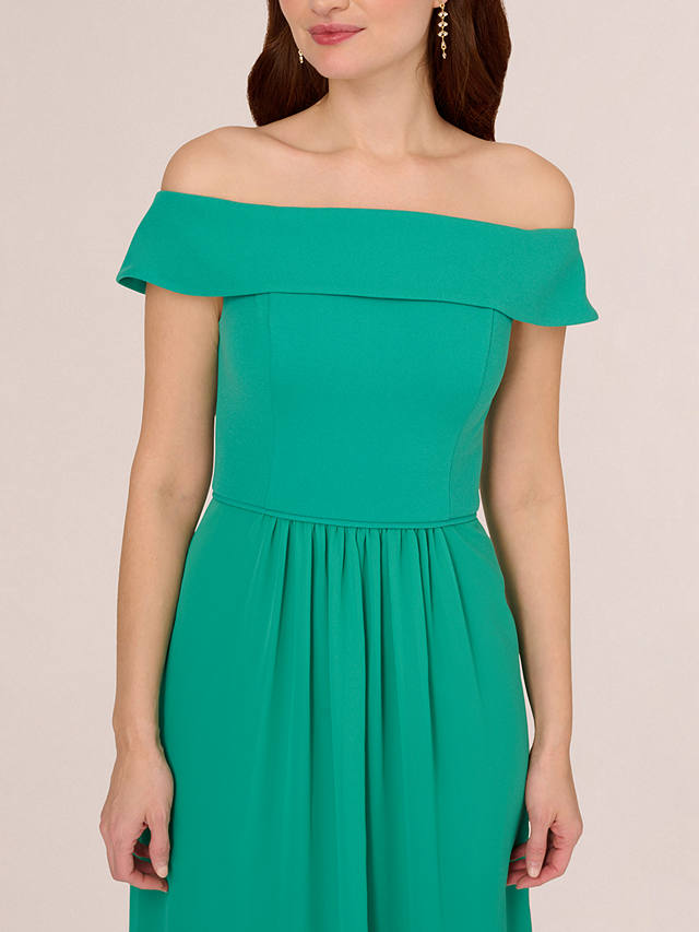 Adrianna Papell Off Shoulder Crepe Chiffon Maxi Dress, Botanic Green