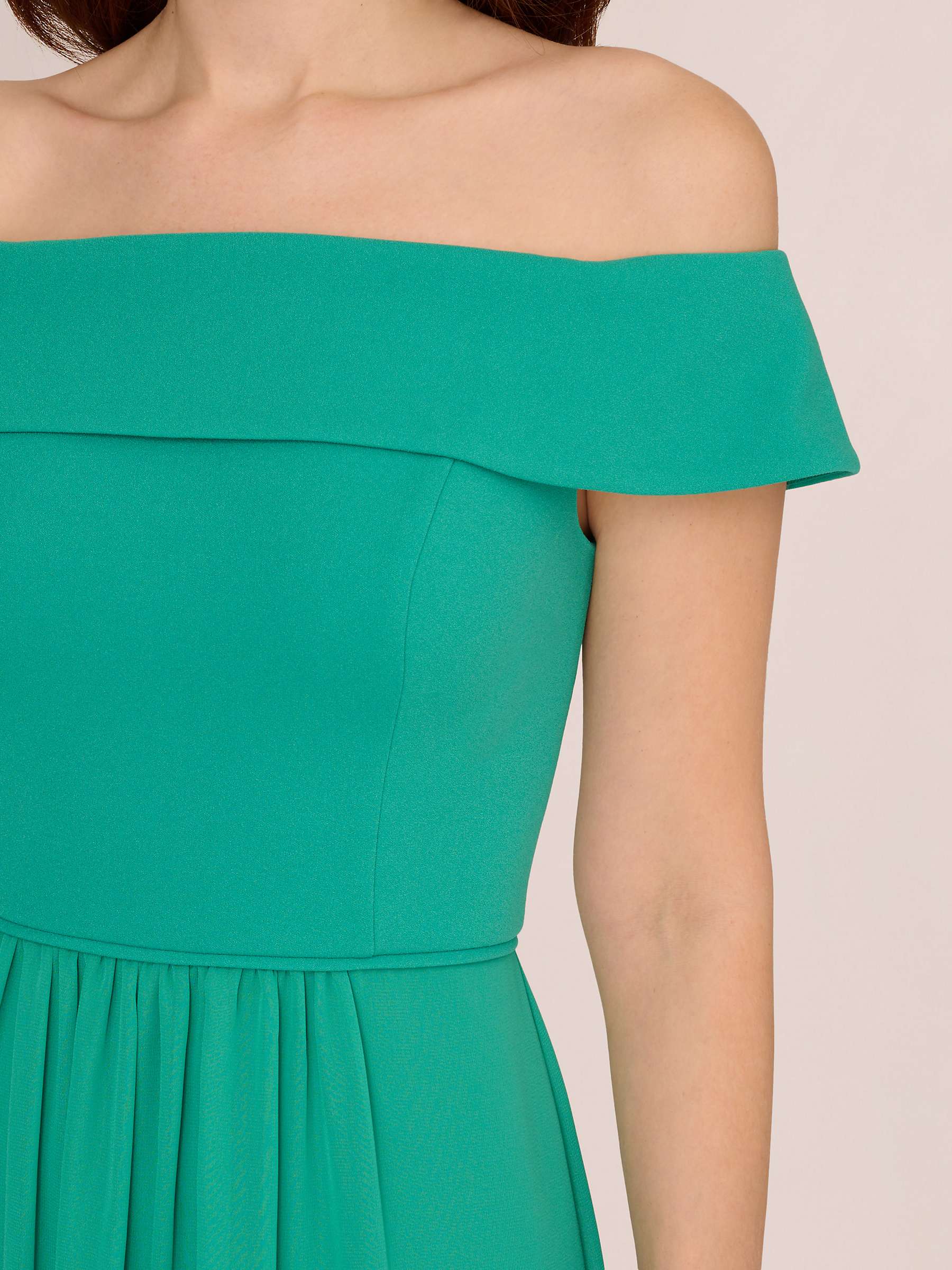 Buy Adrianna Papell Off Shoulder Crepe Chiffon Maxi Dress, Botanic Green Online at johnlewis.com