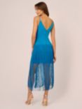 Adrianna by Adrianna Papell Knit Crepe Fringe Dress, Deep Cerulean