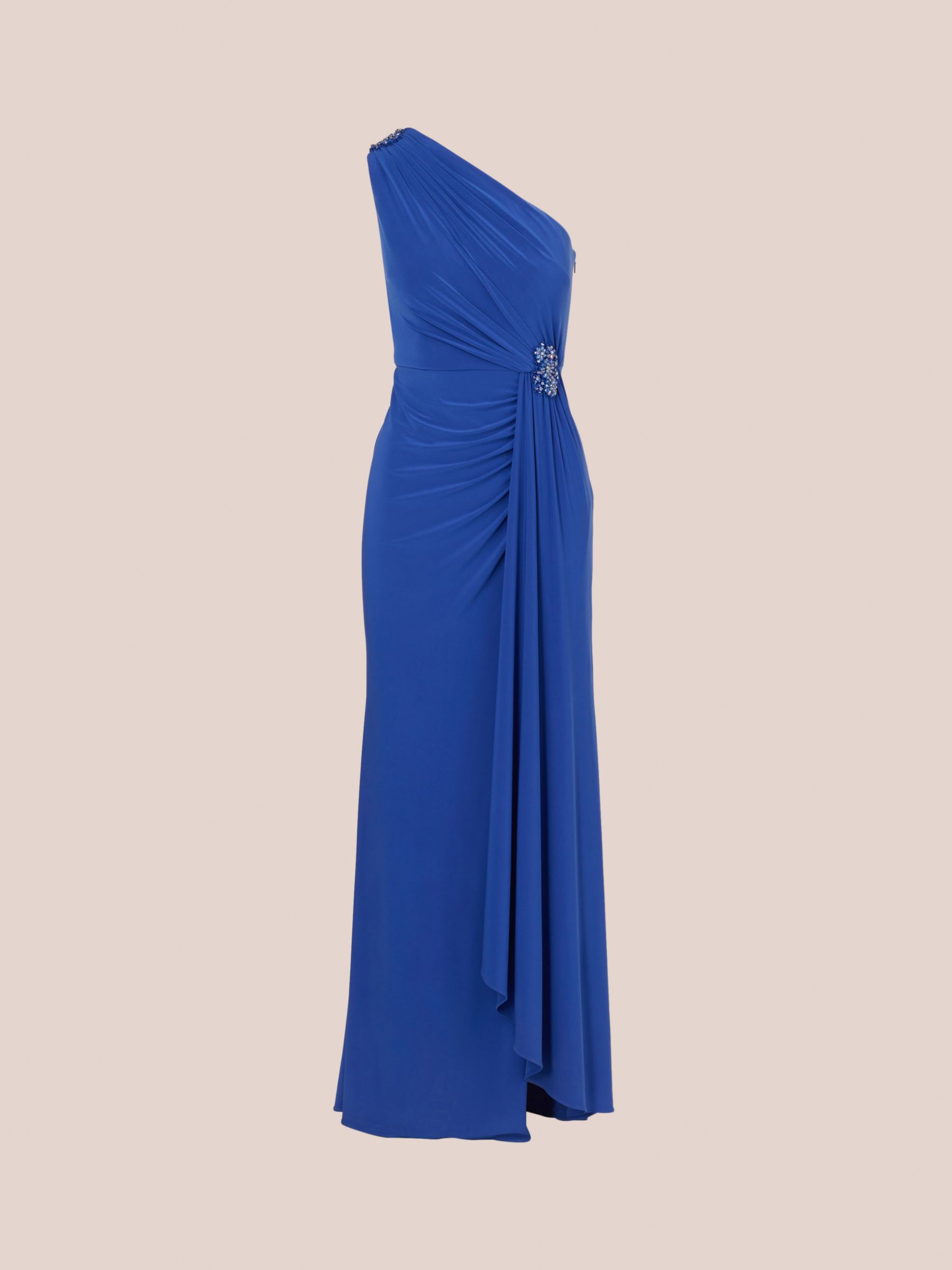 Adrianna Papell One Shoulder Embellished Jersey Maxi Dress