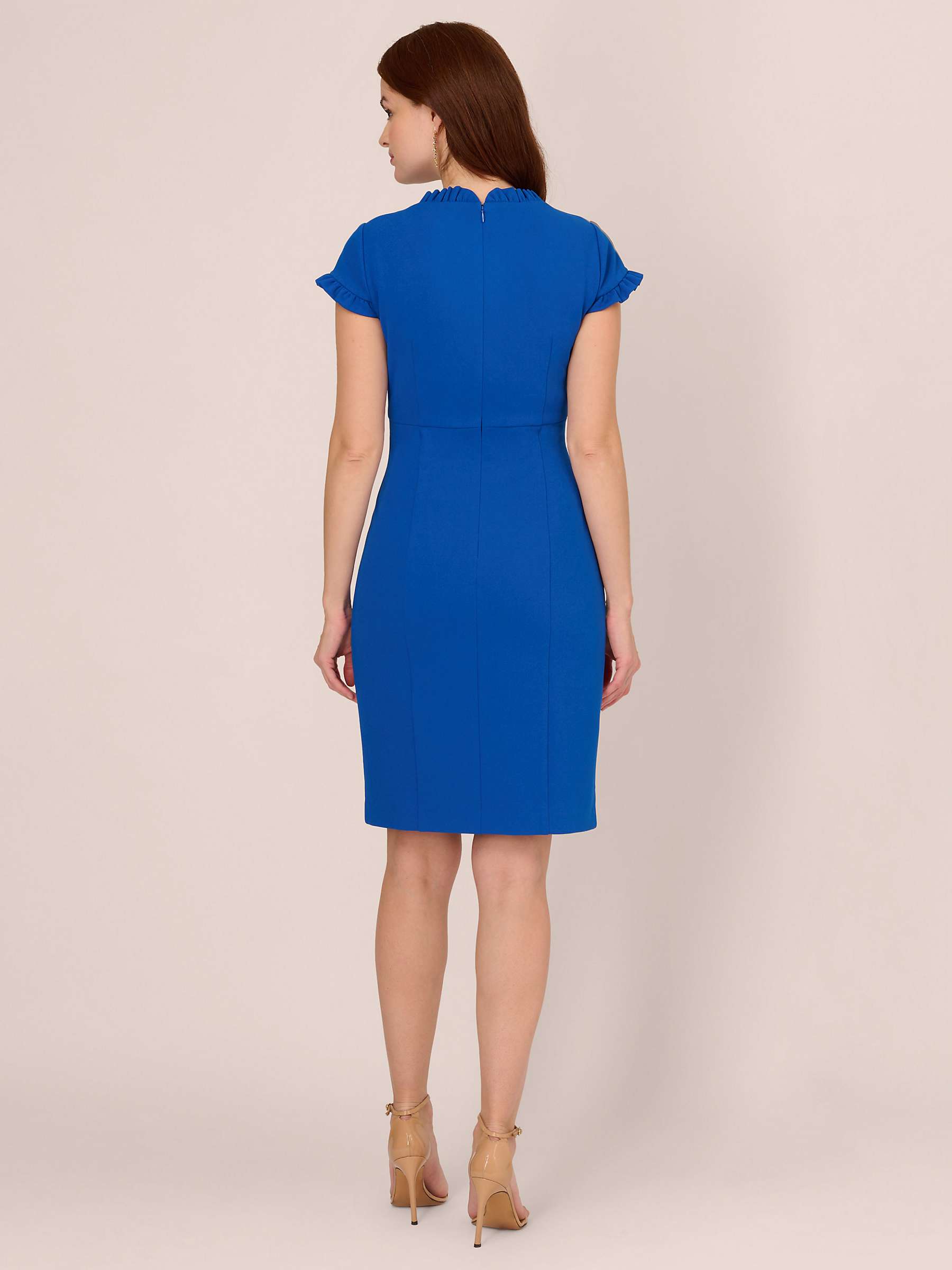 Buy Adrianna Papell Micro Ruffled Sheath Dress, Cobalt Blue Online at johnlewis.com