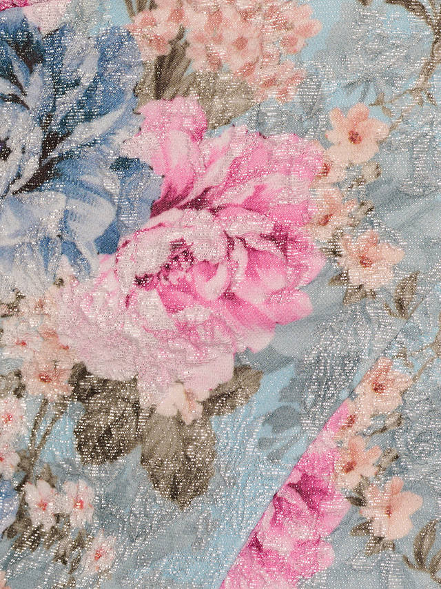 Adrianna Papell Floral Jacquard Matelasse Dress, Blue/Multi