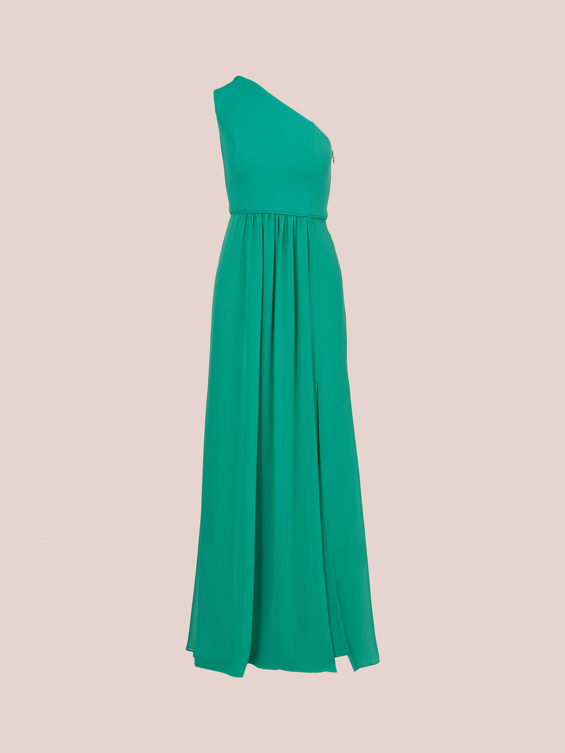 Buy Adrianna Papell One Shoulder Chiffon Maxi Dress, Botanic Green Online at johnlewis.com