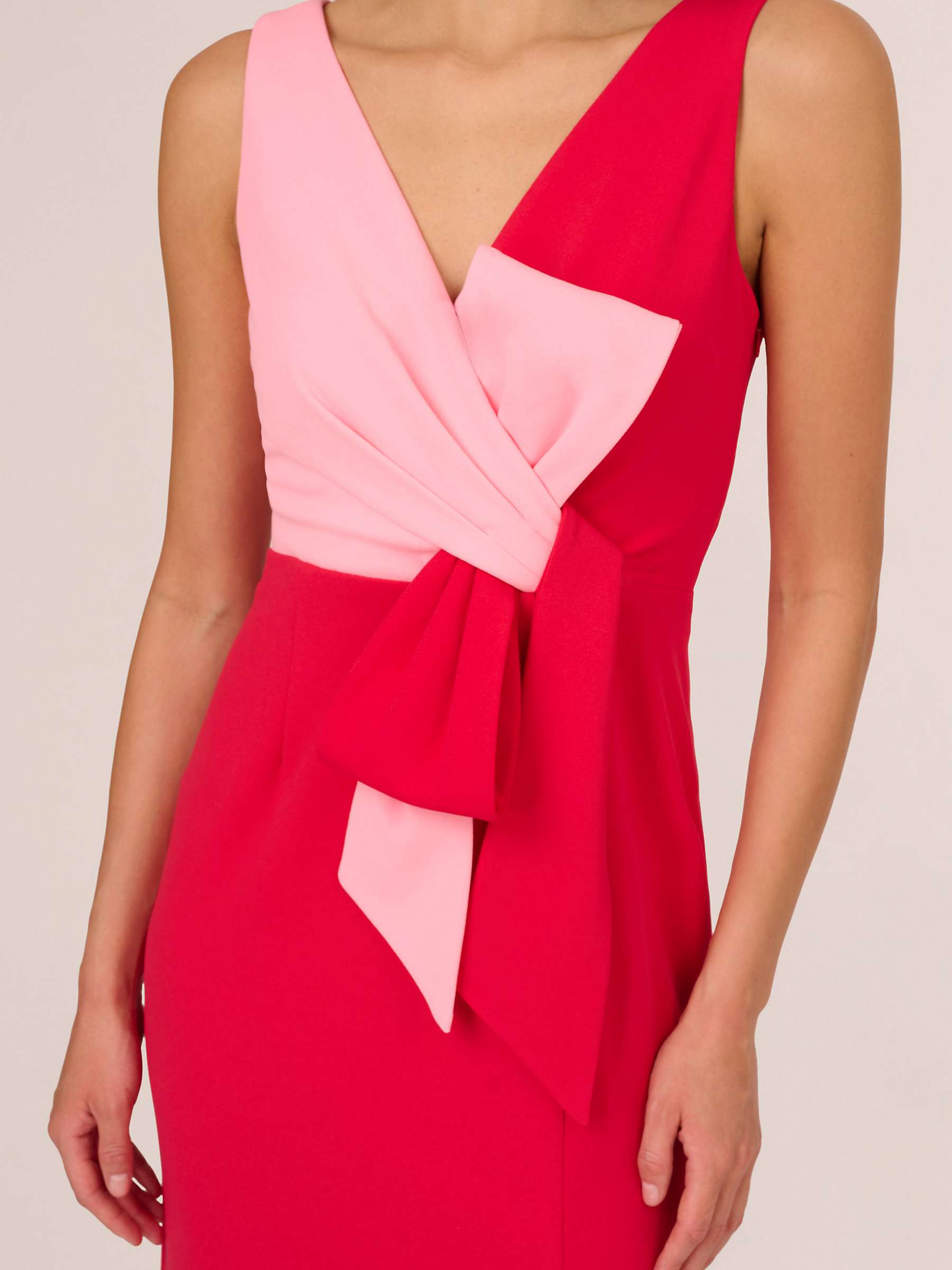 Buy Adrianna Papell Colour Block Maxi Dress, Pink/Red Online at johnlewis.com