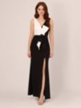Adrianna Papell Colour Block Maxi Dress, Black/Ivory
