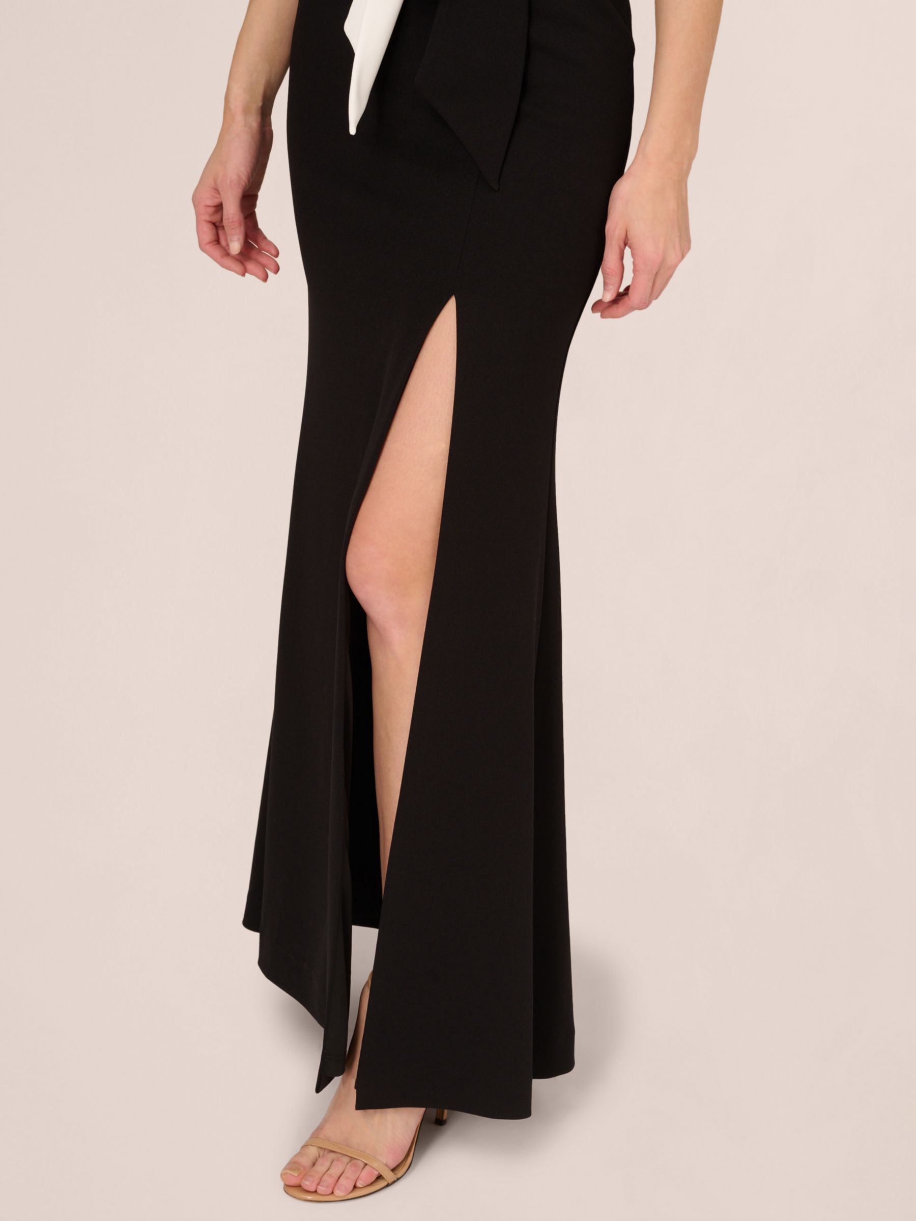 Adrianna Papell Colour Block Maxi Dress Black Ivory