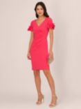 Adrianna Papell Flower Applique Knit Crepe Sheath Dress, Petunia