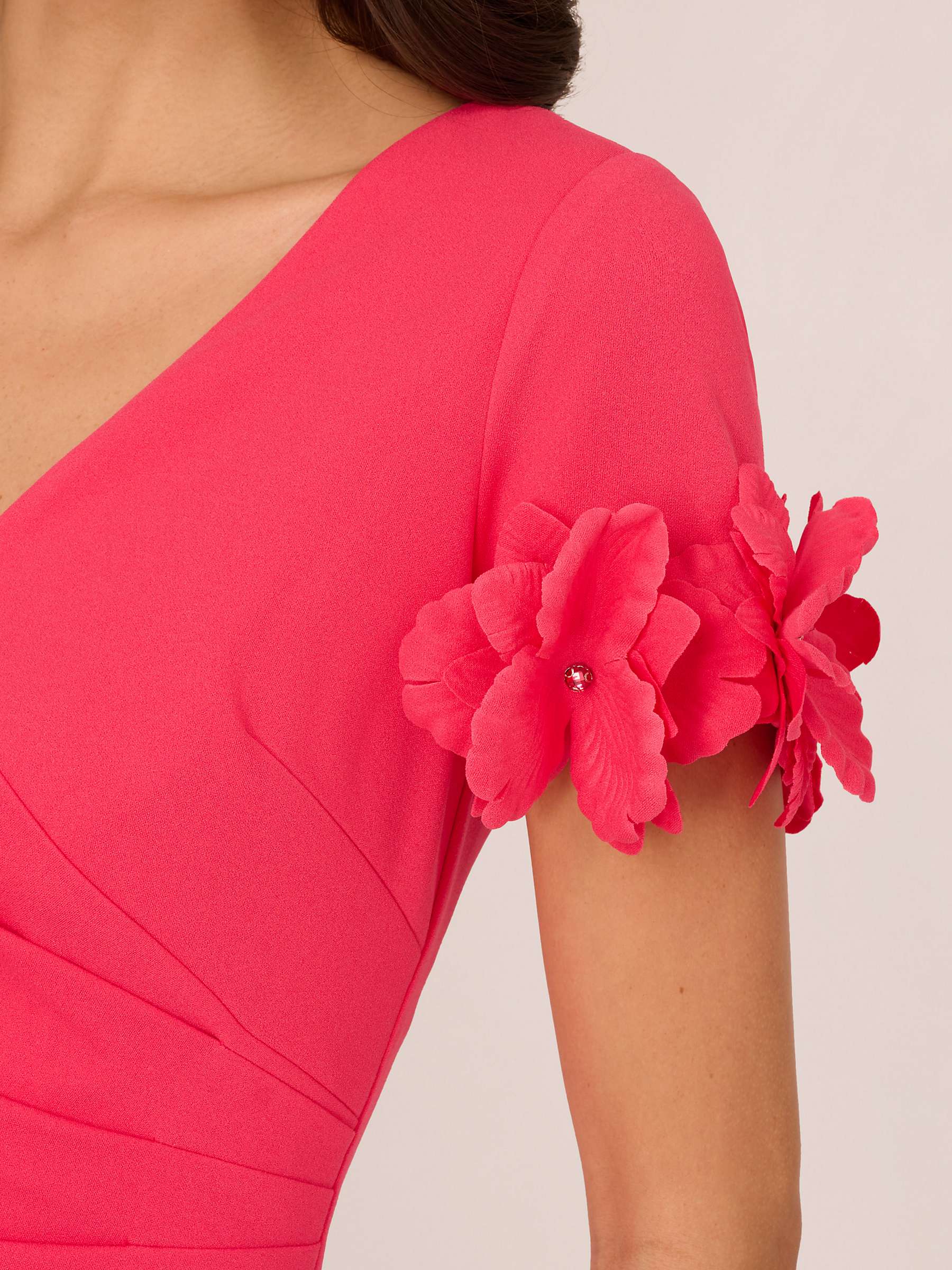 Buy Adrianna Papell Flower Applique Knit Crepe Sheath Dress, Petunia Online at johnlewis.com