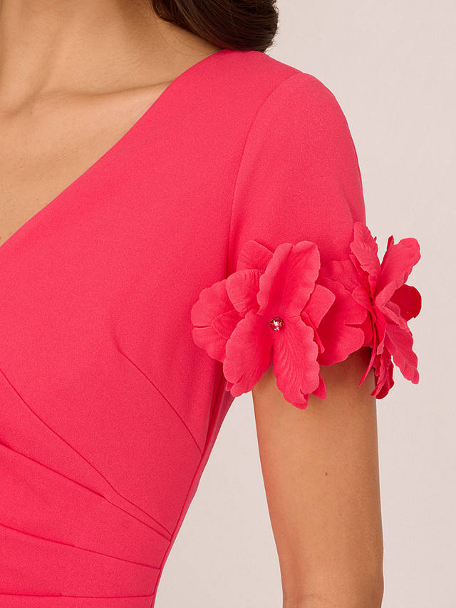 Adrianna Papell Flower Applique Knit Crepe Sheath Dress, Petunia