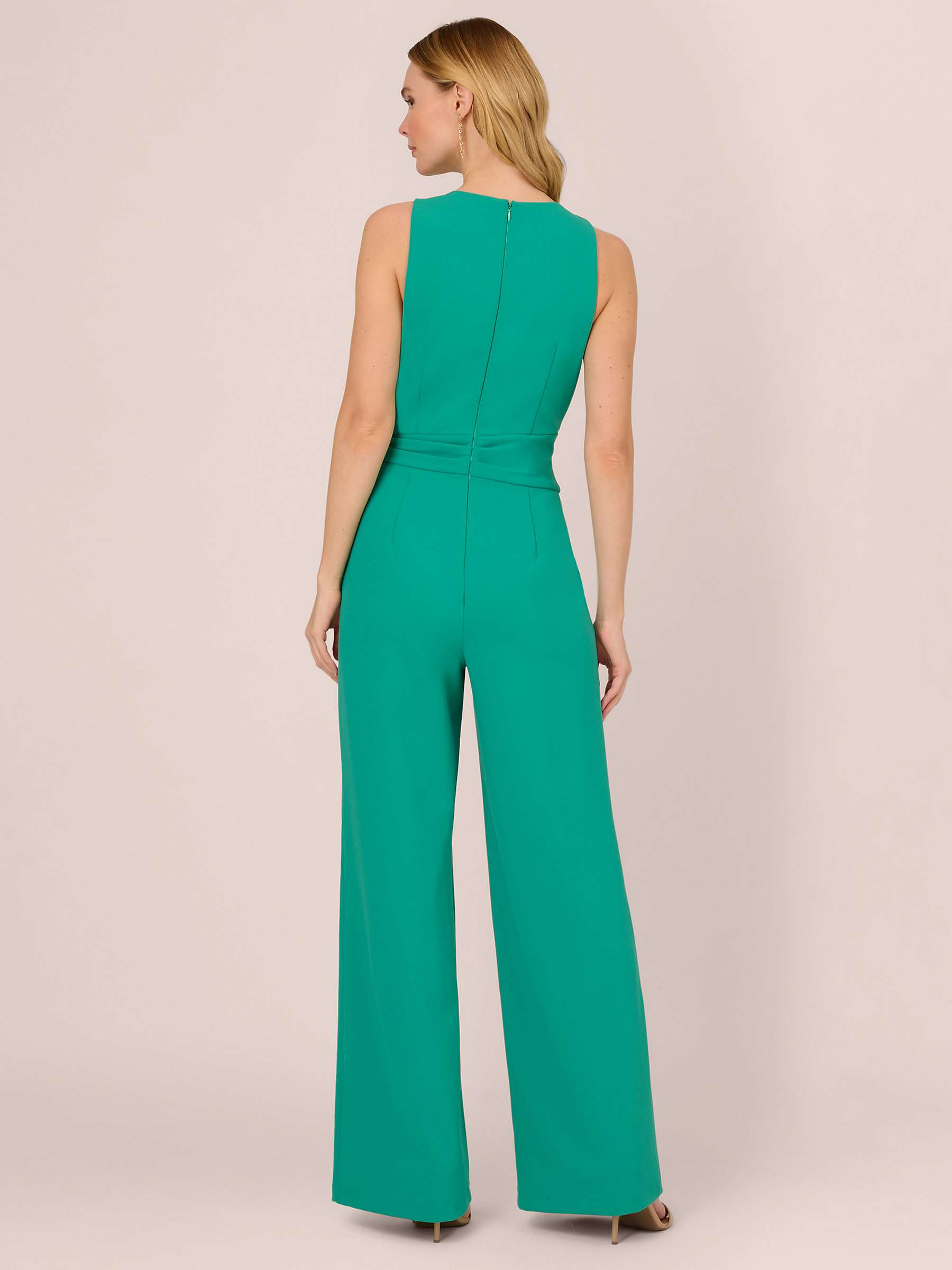 Buy Adrianna Papell Wide Leg Bow Jumpsuit, Botanic Green Online at johnlewis.com