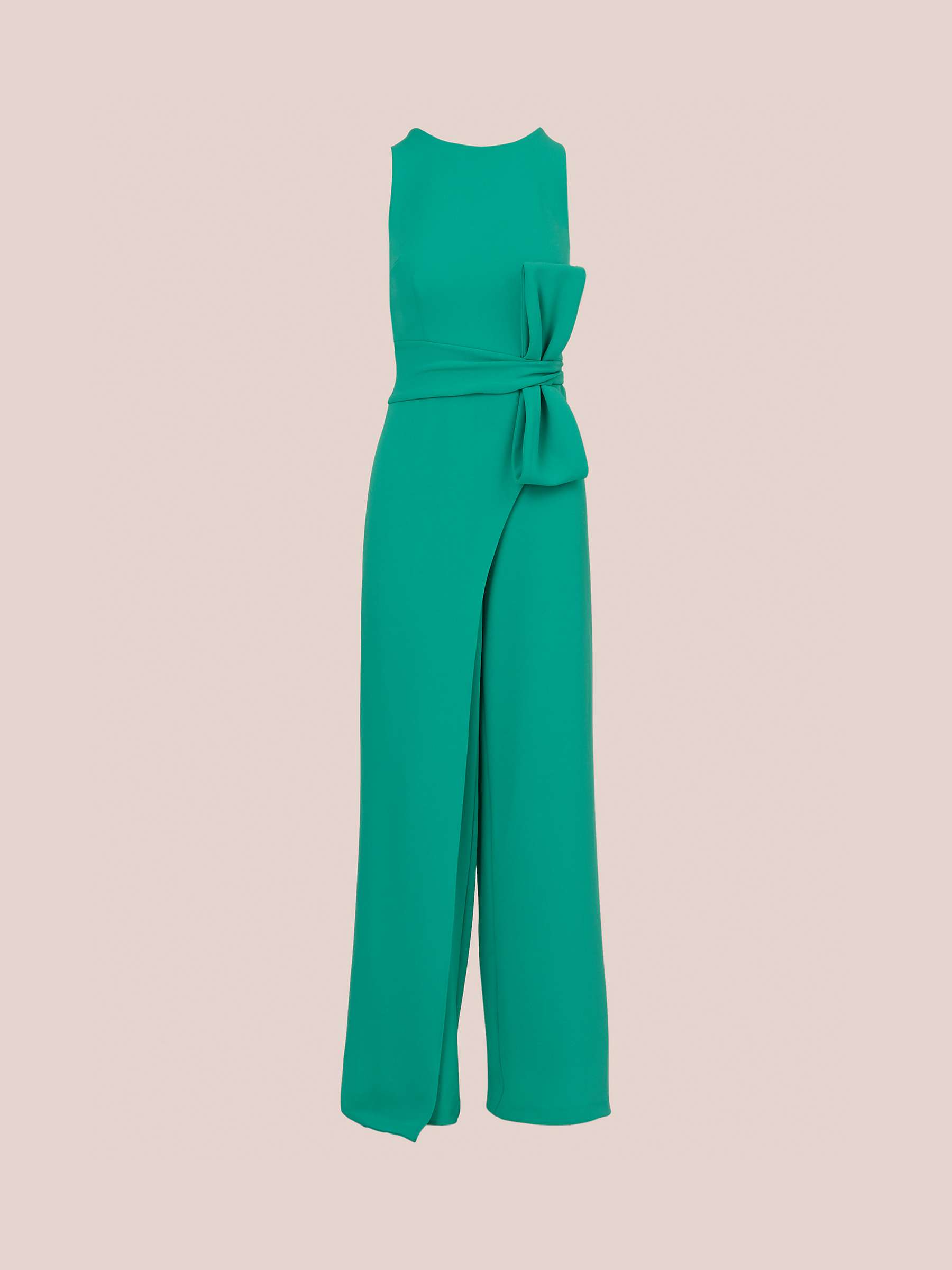 Buy Adrianna Papell Wide Leg Bow Jumpsuit, Botanic Green Online at johnlewis.com