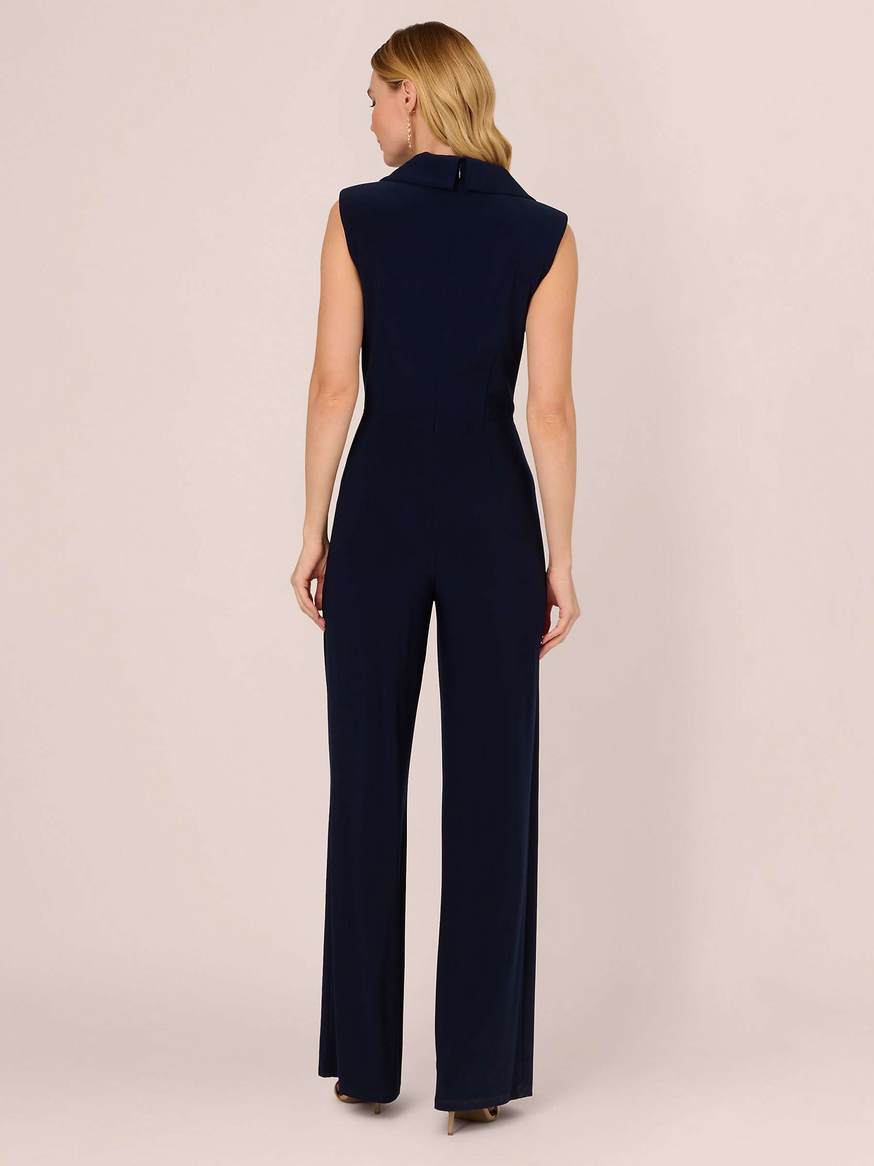 Buy Adrianna Papell Embellished Tuxedo Jersey Jumpsuit, Midnight Online at johnlewis.com
