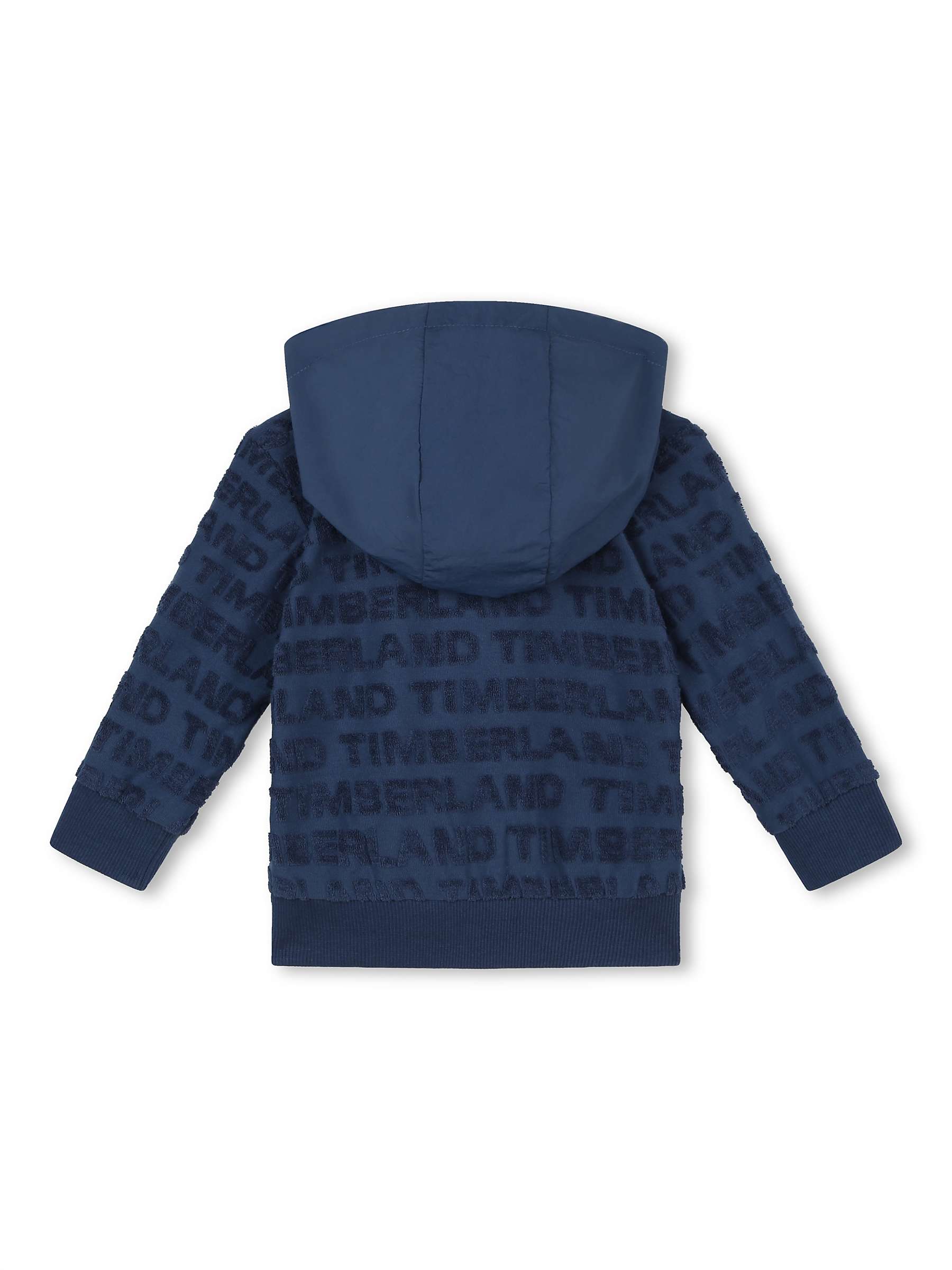 Buy Timberland Baby Fancy Logo French Terry Zip Through Hooded Cardigan, Blue Online at johnlewis.com