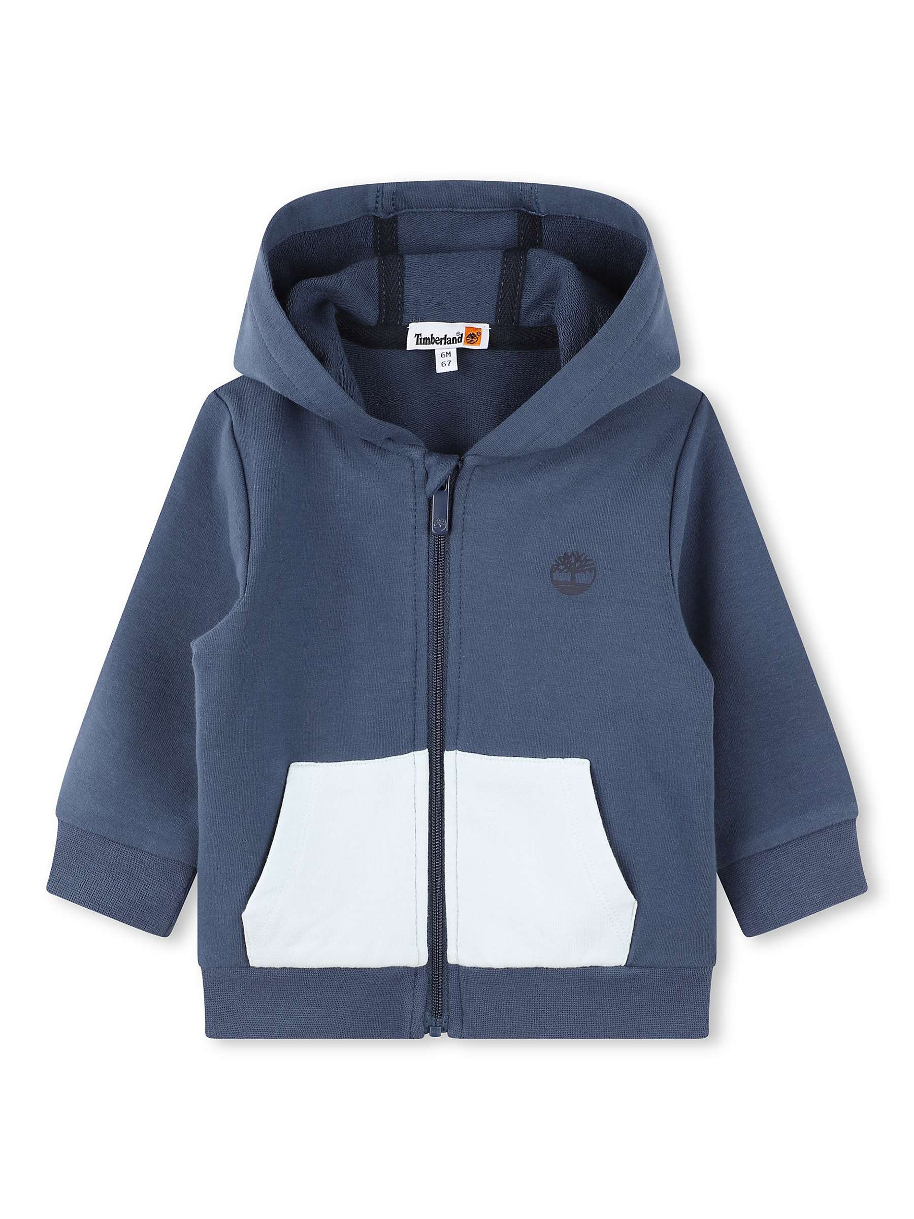 Buy Timberland Baby Colour Block Hooded Cardigan, Navy/White Online at johnlewis.com