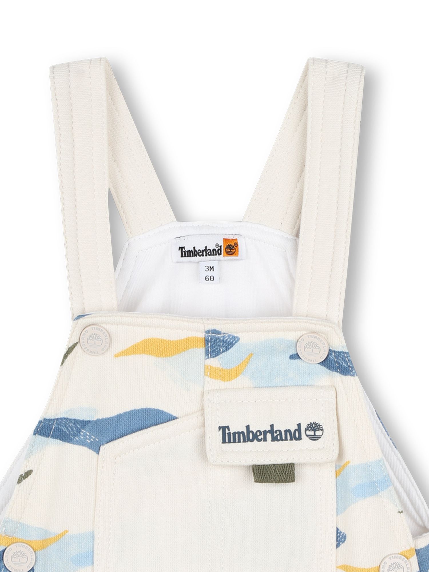 Buy Timberland Baby Logo Wave Print French Terry Dungarees, Multi Online at johnlewis.com