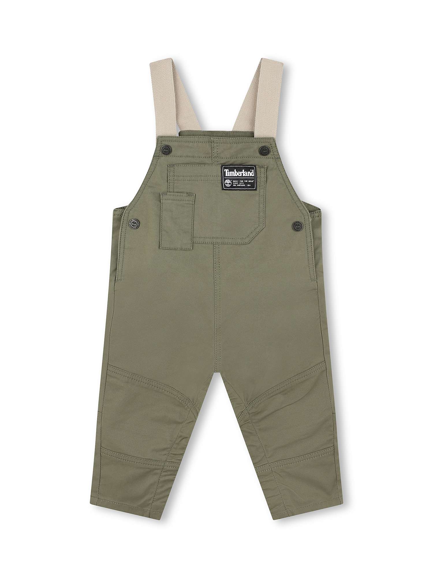 Buy Timberland Baby Logo Twill Dungarees, Green Online at johnlewis.com