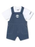 Timberland Baby Logo French Terry Dungarees & T-Shirt Set, Blue/Multi, Blue/Multi