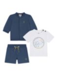Timberland Baby Travel With Your Friends, Jacket, Shorts & T-Shirt Set, Blue/Multi