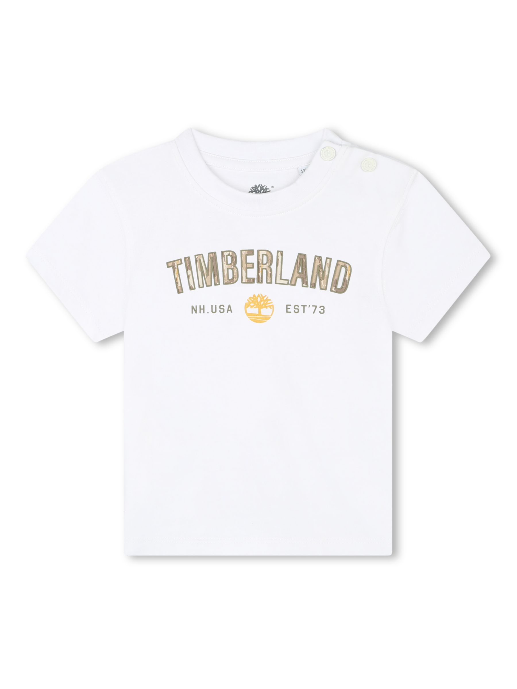 Timberland Baby Logo T-Shirt & Shorts Set, White/Yellow, 2 years