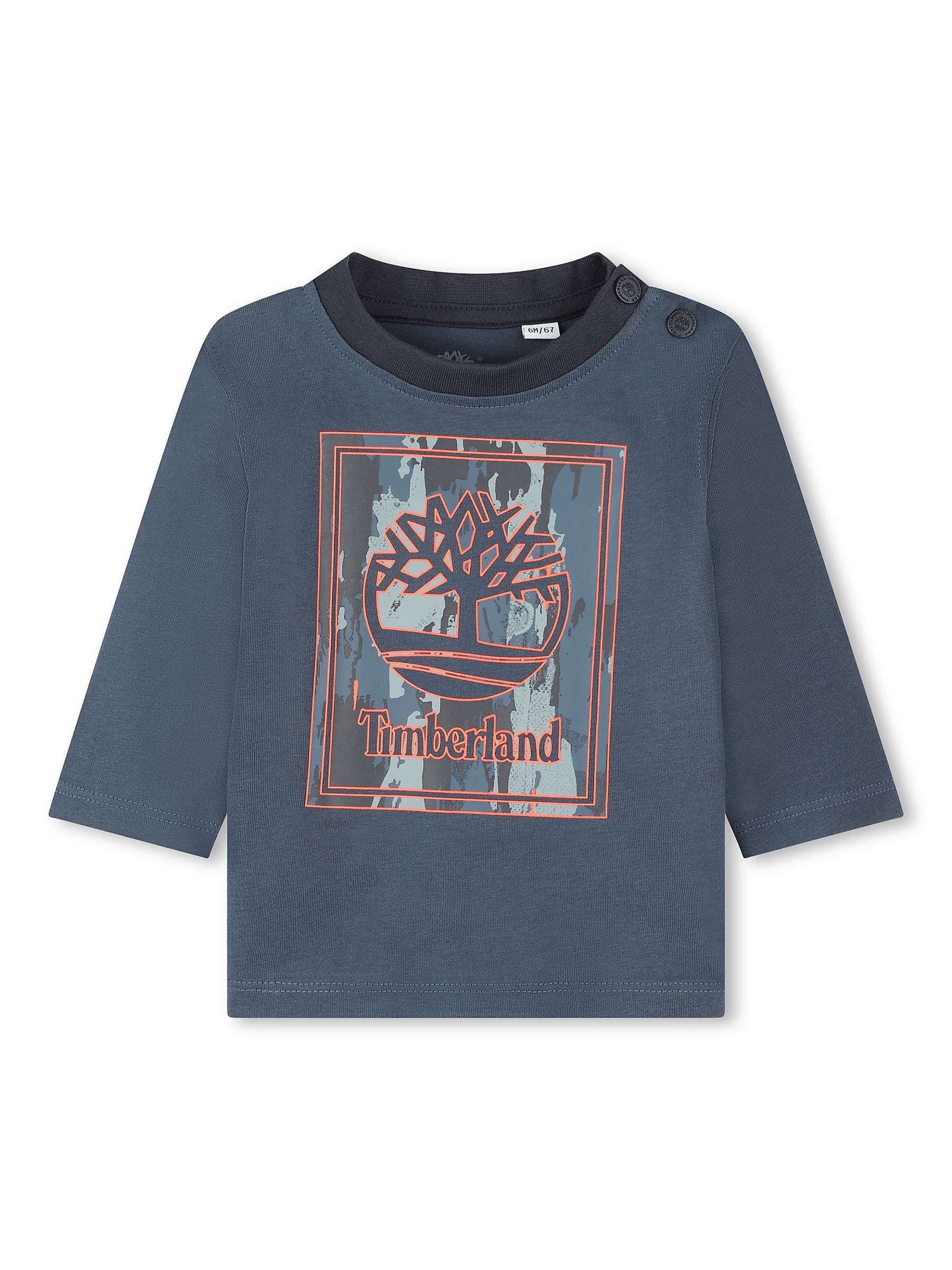 Buy Timberland Baby Graphic Logo Long Sleeve T-Shirt, Blue/Multi Online at johnlewis.com