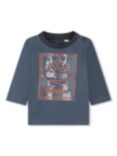 Timberland Baby Graphic Logo Long Sleeve T-Shirt, Blue/Multi
