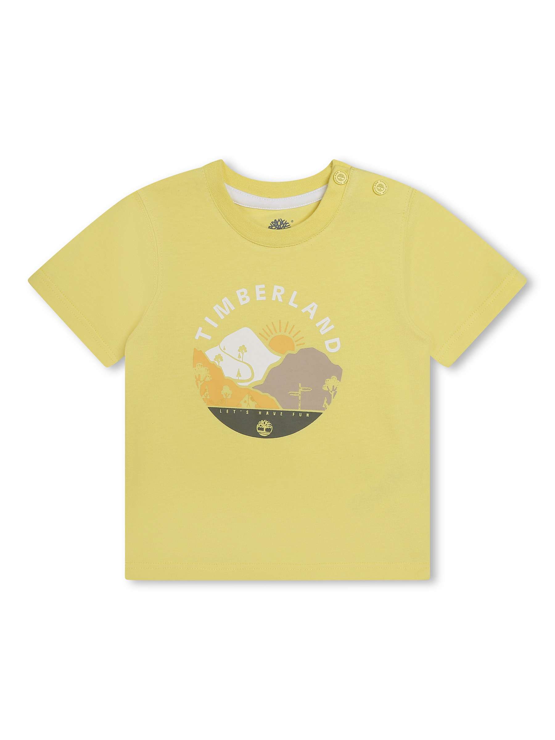 Buy Timberland Baby Let's Have Fun Logo T-Shirt, Yellow Online at johnlewis.com