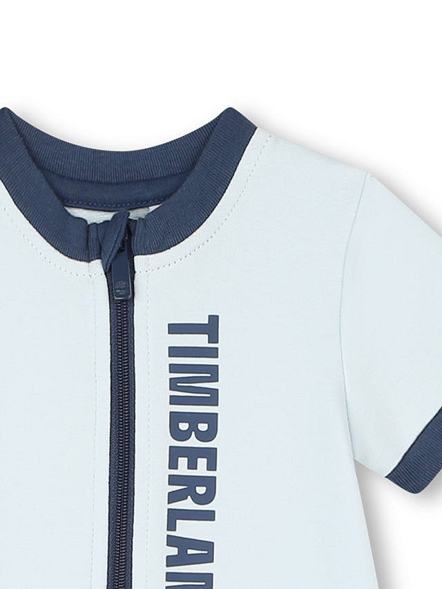 Timberland Baby Logo Short Romper, White/Multi