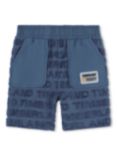 Timberland Baby Fancy Terry Towel Jacquard Logo Bermuda Shorts, Blue/Multi