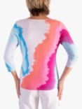 chesca Watercolour Pastels Fine Knit Jumper, White/Multi