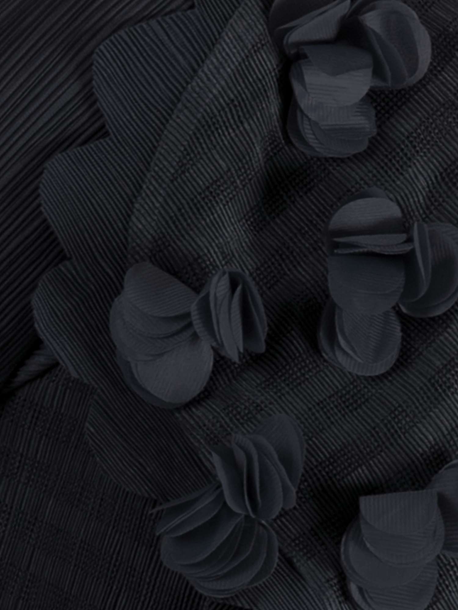 Buy chesca Applique Chiffon Flower Pleated Dress, Black Online at johnlewis.com