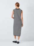 John Lewis ANYDAY Stripe Knit Midi Dress, Black/Cream