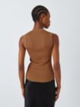 John Lewis ANYDAY Rib Knit Vest Top, Red, Camel