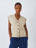 John Lewis ANYDAY V-Neck Wool Blend Sleeveless Cardigan, Natural