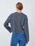 John Lewis ANYDAY Stripe Long Sleeve Top, Navy/White