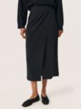 Soaked In Luxury Bea Wrap Effect Midi Skirt, Black