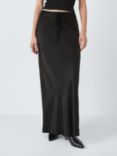 John Lewis ANYDAY Drawstring Satin Maxi Skirt, Black