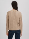 Reiss Tiffany Open Stitch Cardigan, Stone