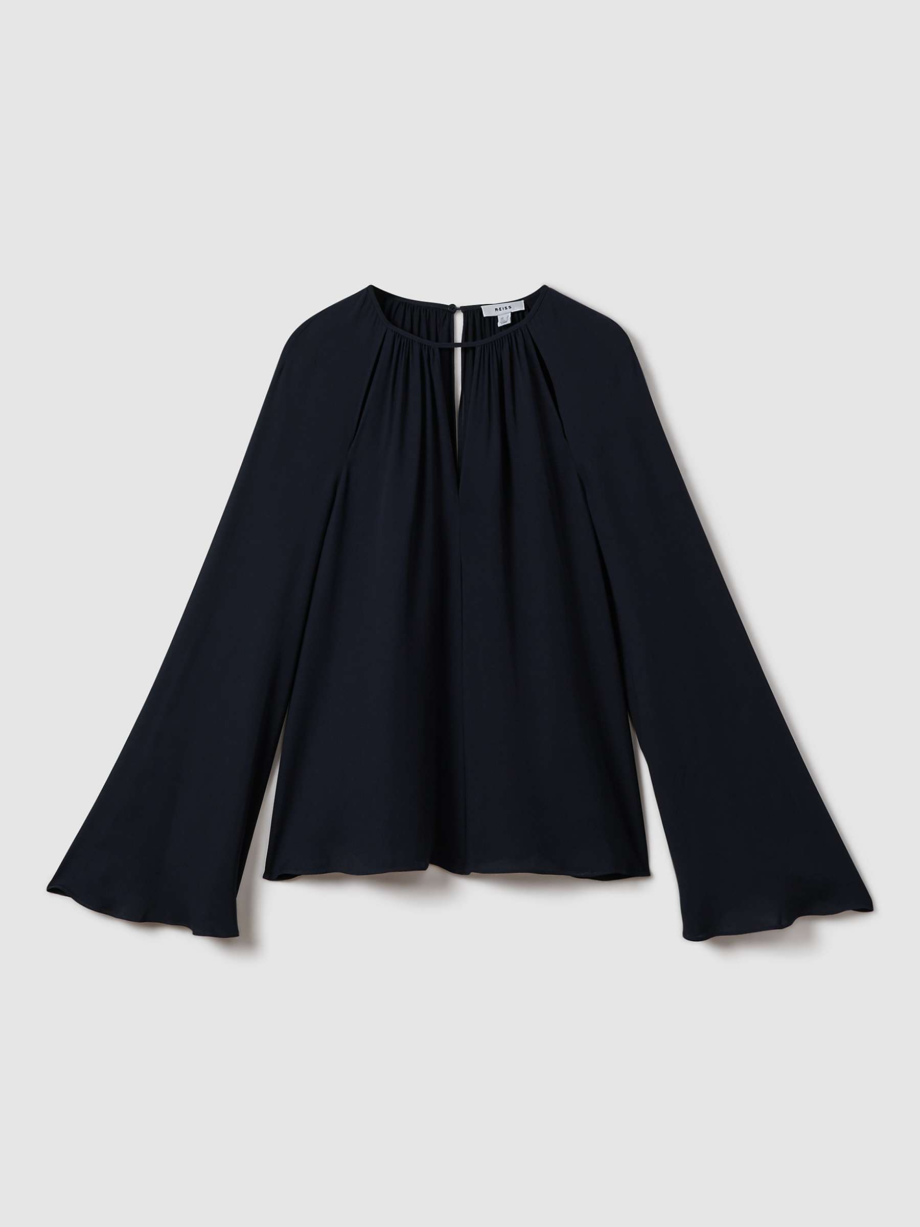 Buy Reiss Gracie Cut-Out Detail Blouse, Navy Online at johnlewis.com