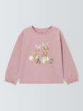 John Lewis Kids' Sequin Bunny Top, Lilac Mauve