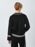 John Lewis ANYDAY Longline V-Neck Jumper, Black/White