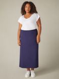 Live Unlimited Curve Jersey Midi Skirt, Blue