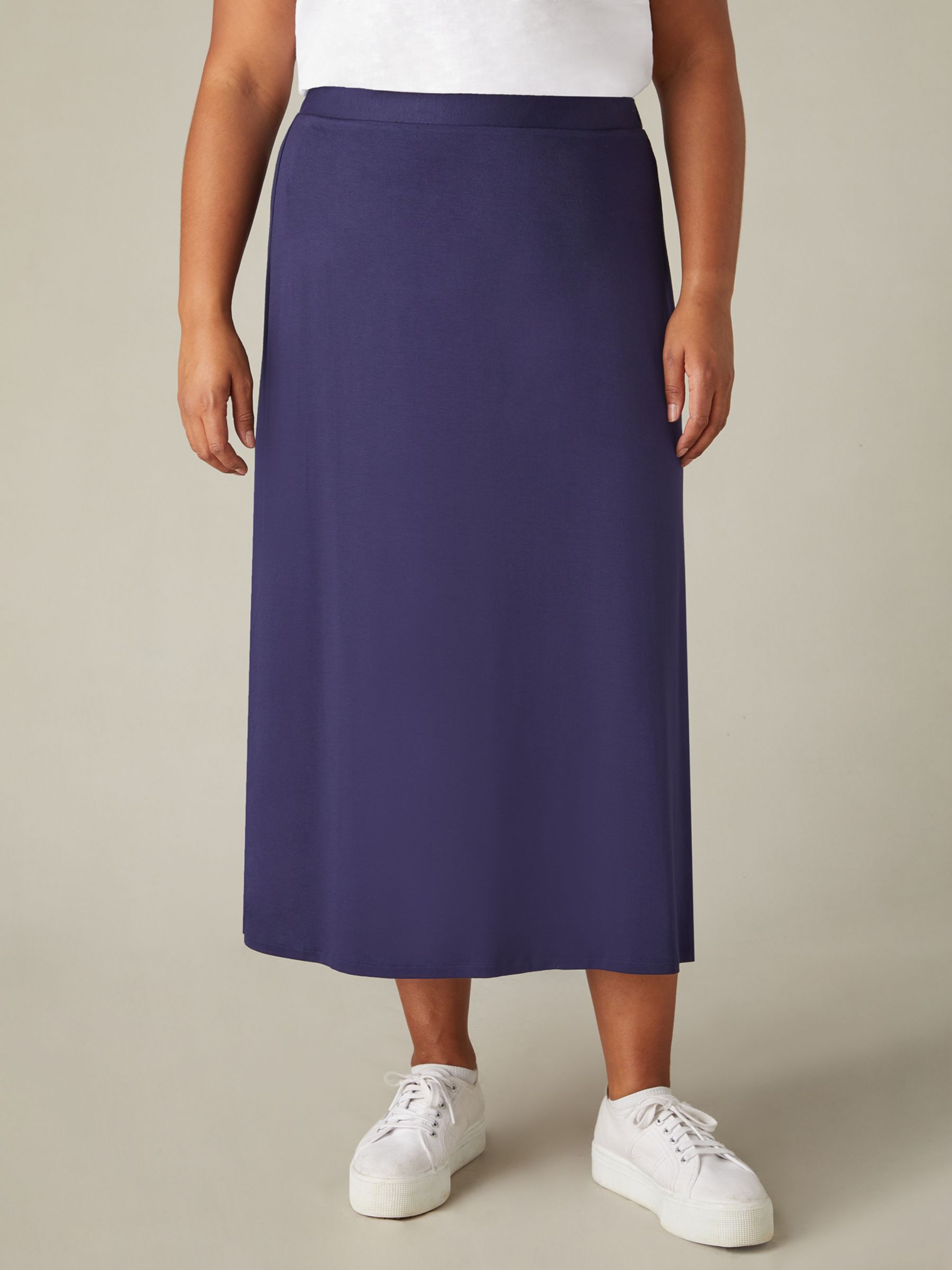 Buy Live Unlimited Curve Jersey Midi Skirt, Blue Online at johnlewis.com